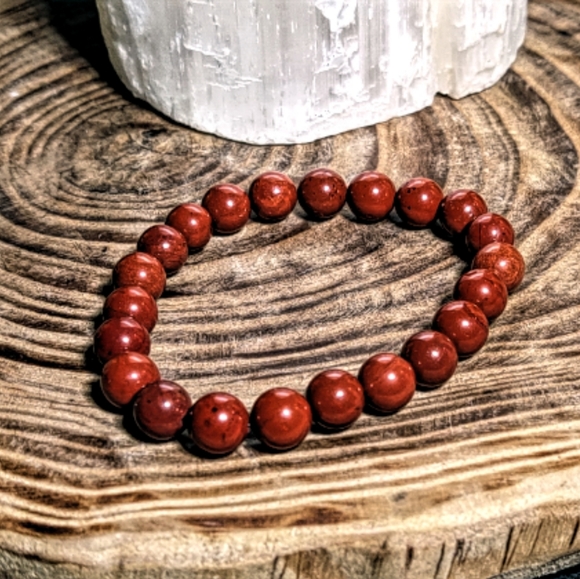 Handmade Red Jasper Stone Unisex Bracelet - Picture 2 of 2